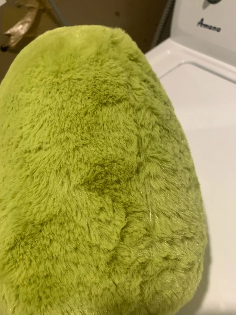 Plush Grinch Character Pillow with Heart Patch - Lime Green